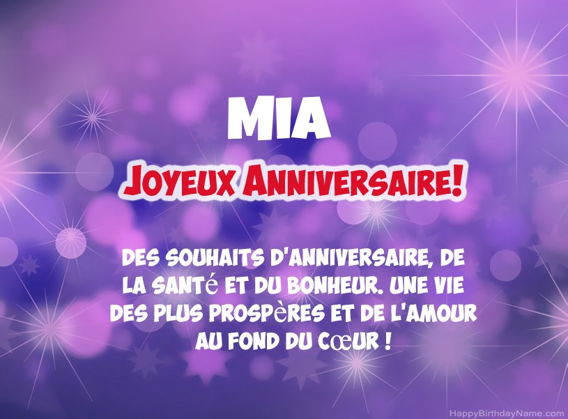 Belles images pour joyeux anniversaire de Mia