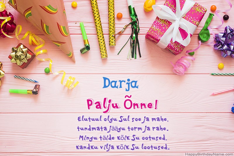 Laadi alla õnnelik sünnipäevakaart Darja tasuta