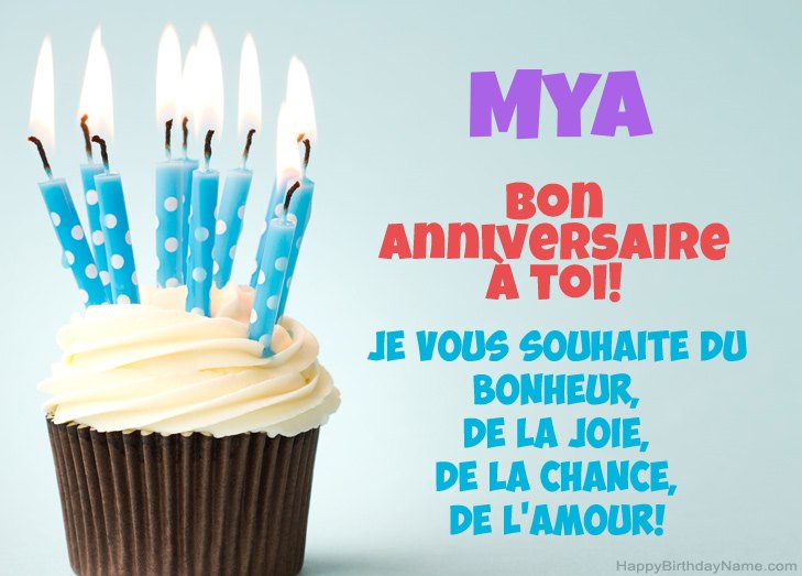Félicitations pour le joyeux anniversaire de Mya