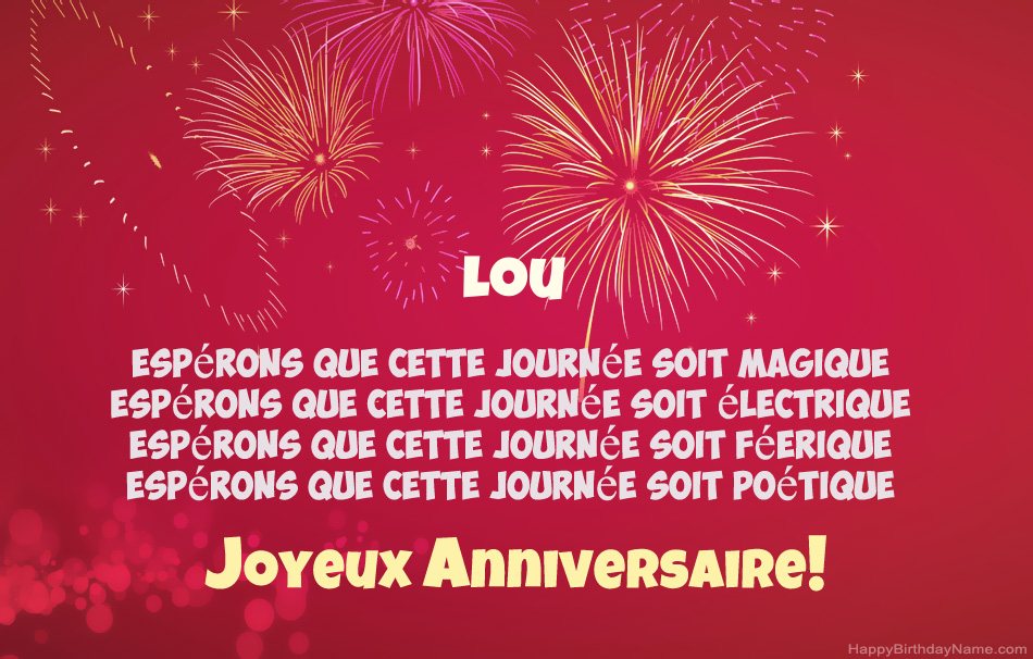 Joyeux anniversaire Lou, beaux poèmes