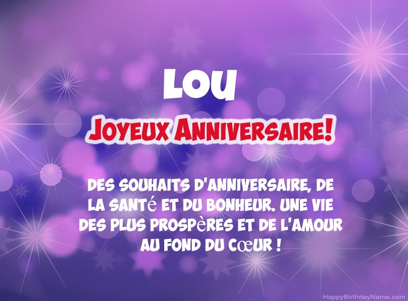Belles images pour joyeux anniversaire de Lou
