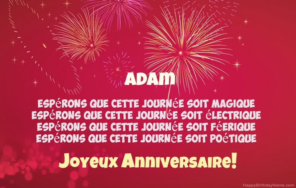 Joyeux anniversaire Adam, beaux poèmes