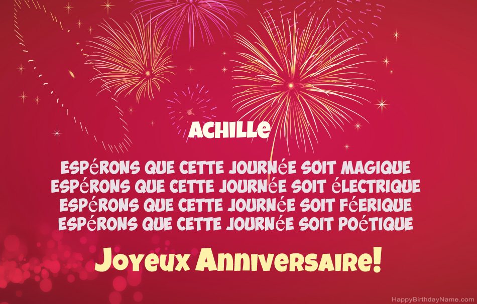 Joyeux anniversaire Achille, beaux poèmes