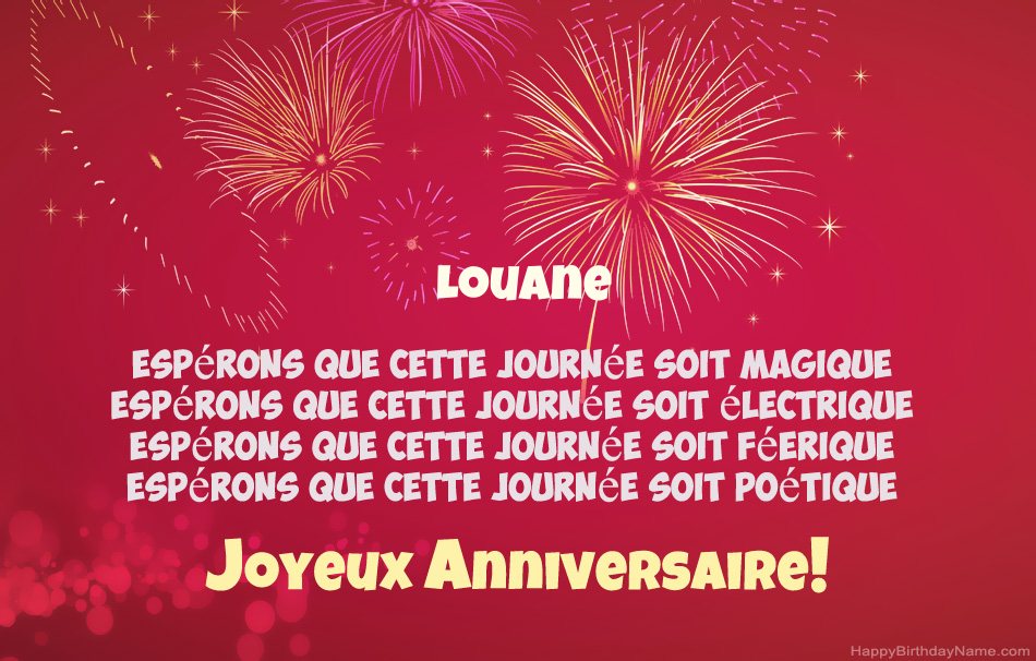 Joyeux anniversaire Louane, beaux poèmes