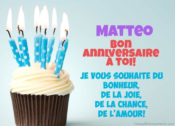 Félicitations pour le joyeux anniversaire de Matteo