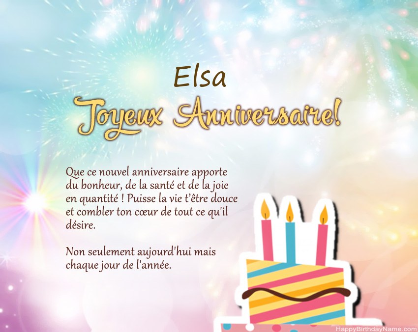 Joyeux anniversaire Elsa en vers