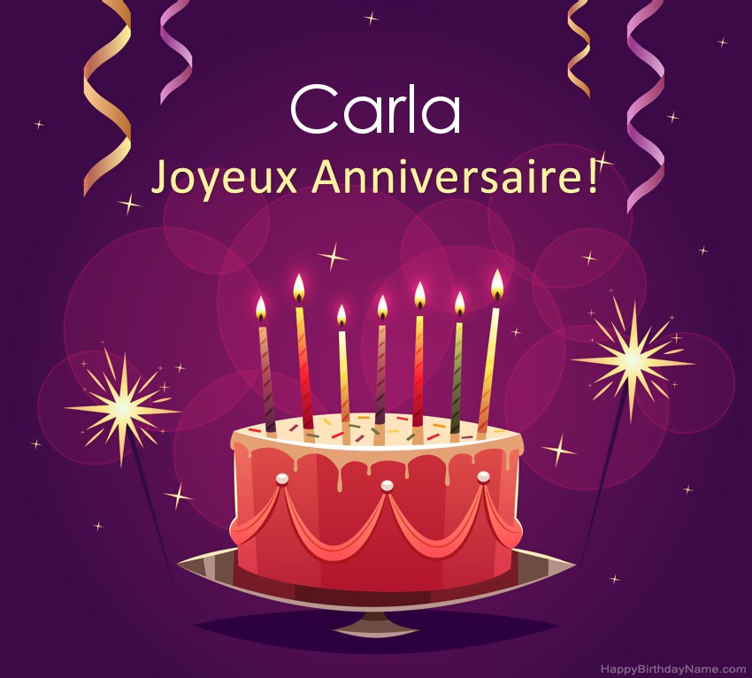 Salutations drôles pour les photos de joyeux anniversaire Carla