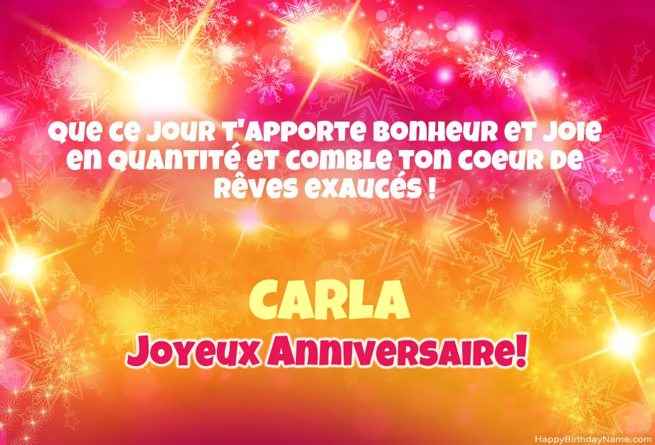 Cool félicitations pour joyeux anniversaire de Carla