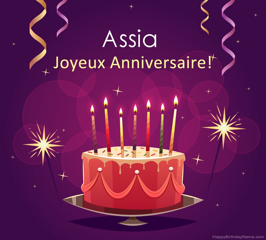Salutations drôles pour les photos de joyeux anniversaire Assia