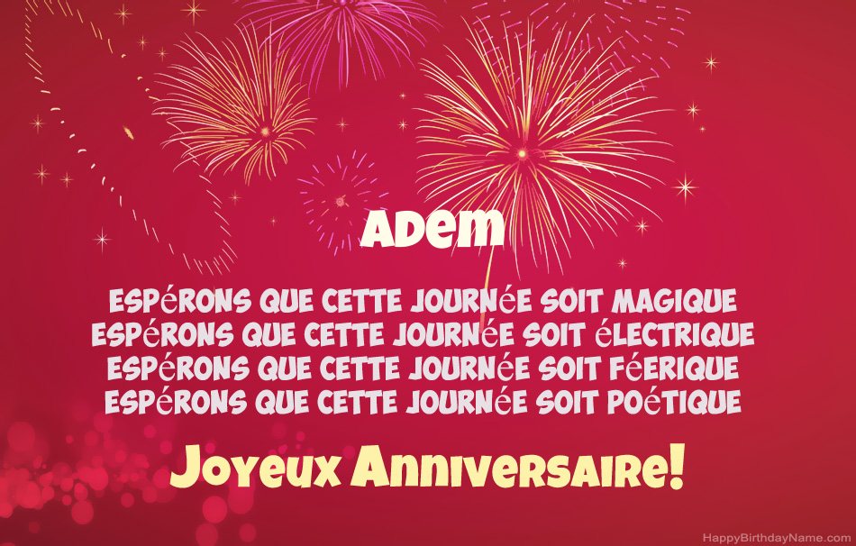 Joyeux anniversaire Adem, beaux poèmes