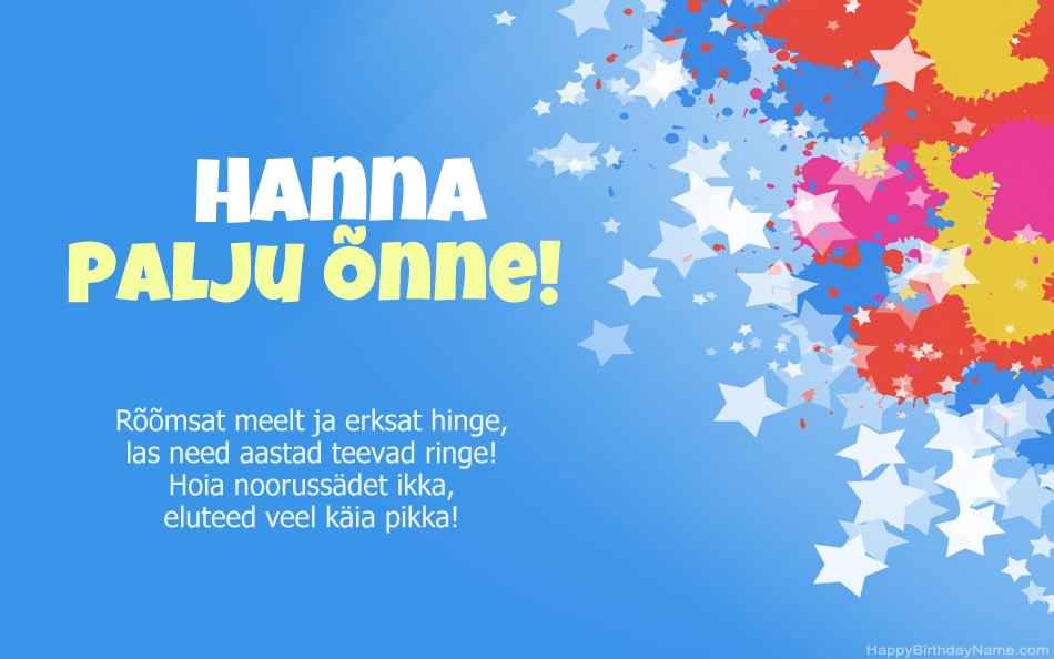 Õnnitleme Hanna Õnnitleme Hanna