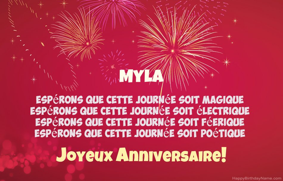 Joyeux anniversaire Myla, beaux poèmes
