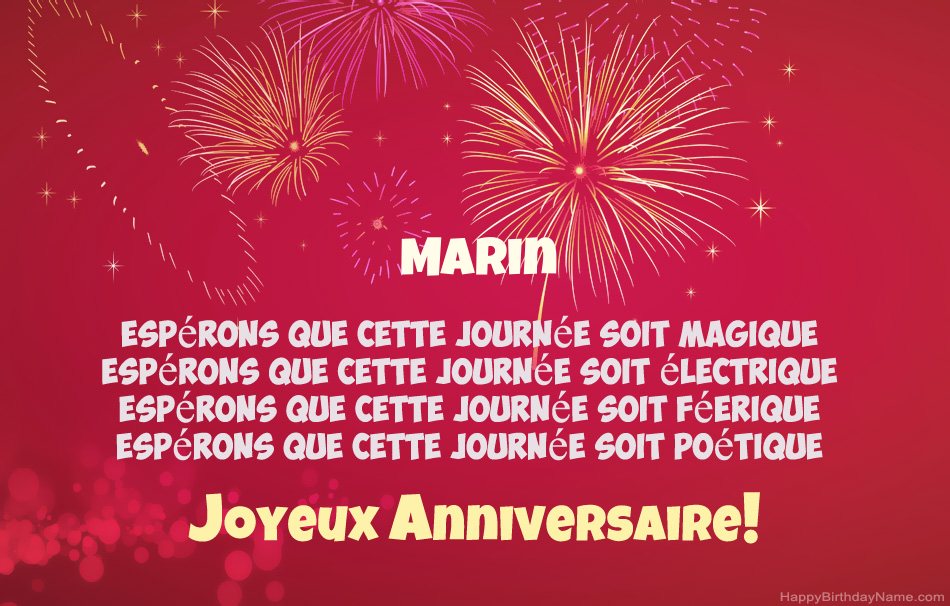 Joyeux anniversaire Marin, beaux poèmes
