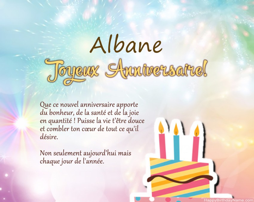 Joyeux anniversaire Albane en vers
