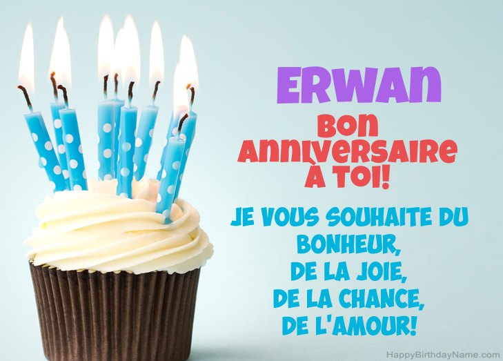 Félicitations pour le joyeux anniversaire de Erwan