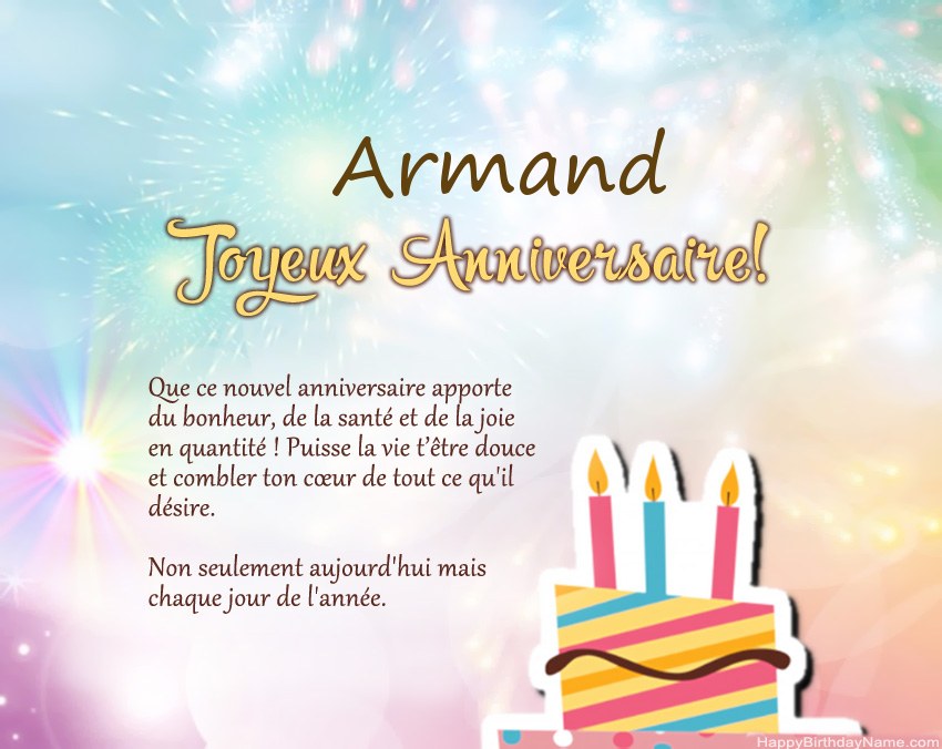 Joyeux anniversaire Armand en vers