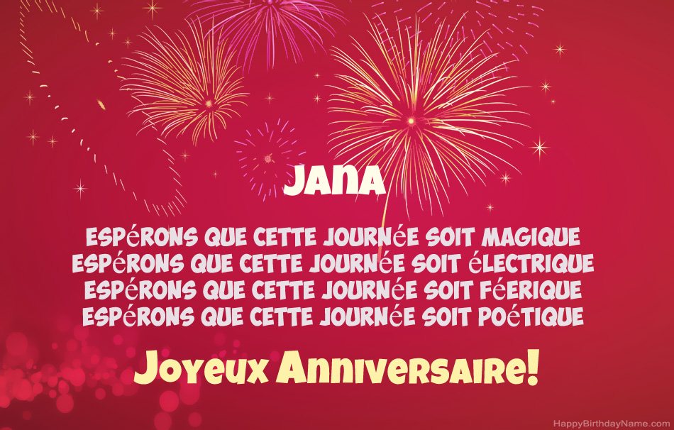 Joyeux anniversaire Jana, beaux poèmes