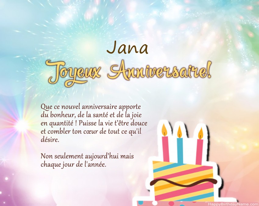 Joyeux anniversaire Jana en vers