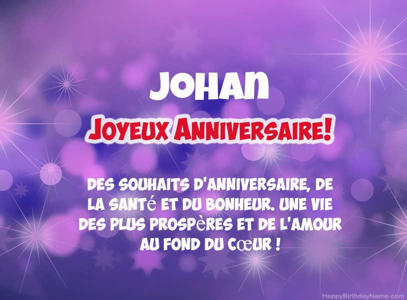 Belles images pour joyeux anniversaire de Johan