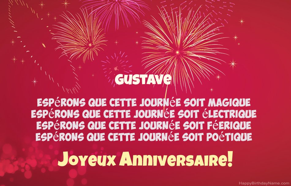 Joyeux anniversaire Gustave, beaux poèmes