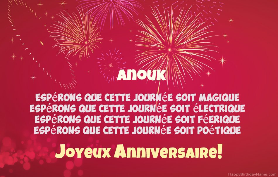Joyeux anniversaire Anouk, beaux poèmes