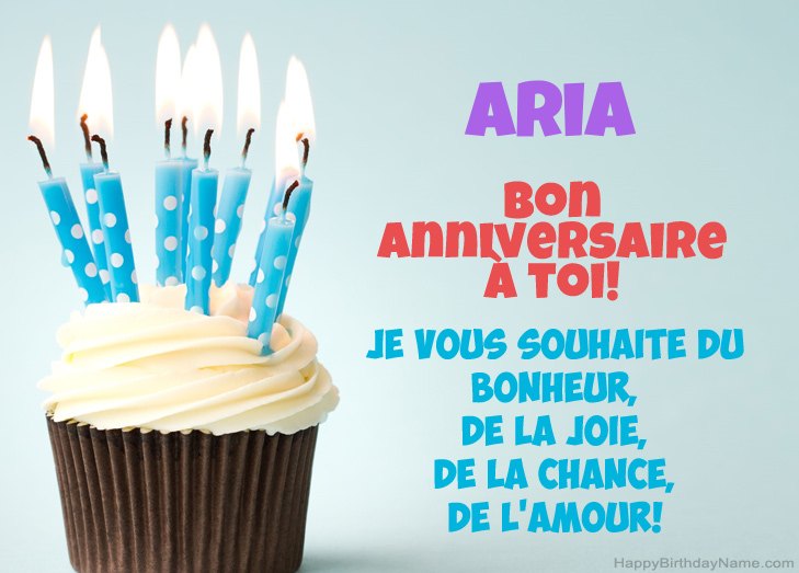 Félicitations pour le joyeux anniversaire de Aria