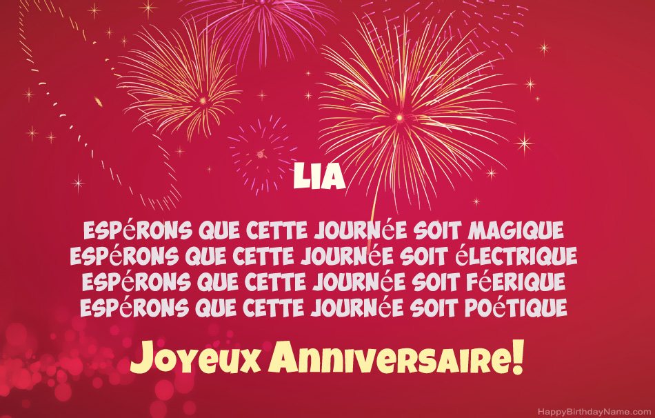 Joyeux anniversaire Lia, beaux poèmes