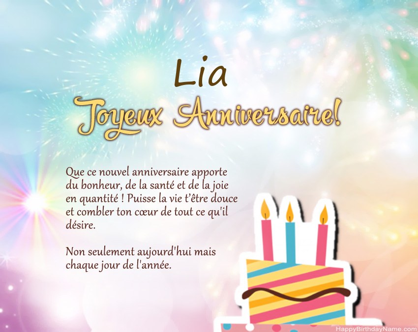 Joyeux anniversaire Lia en vers