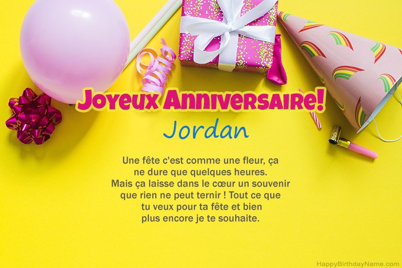 Joyeux anniversaire Jordan en prose