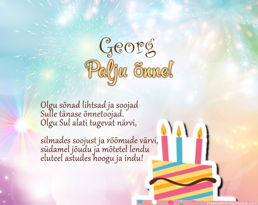Palju õnne sünnipäeval Georg salmis Palju õnne sünnipäeval Georg salmis