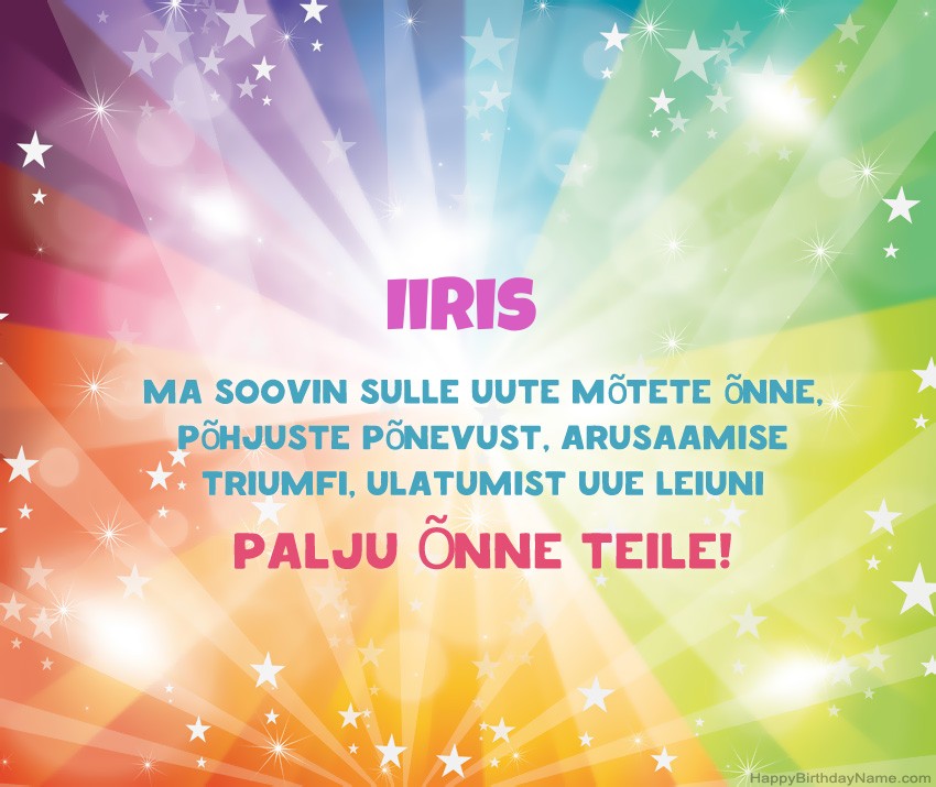 Ilusad sünnipäevakaardid Iiris