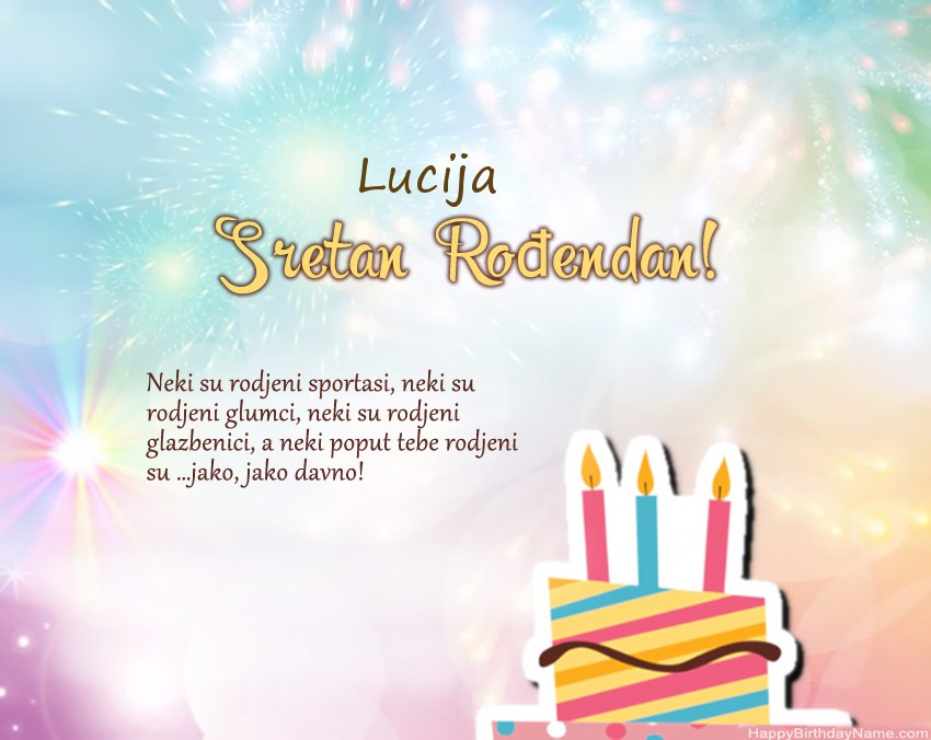 Sretan rođendan Lucija   u stihu