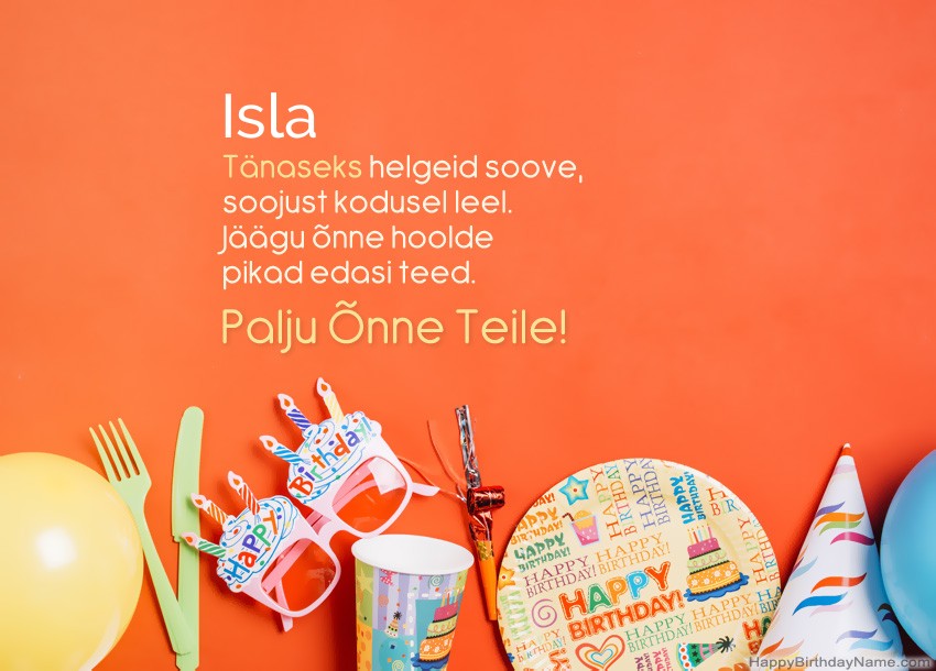 Palju õnne sünnipäevakaardid Isla
