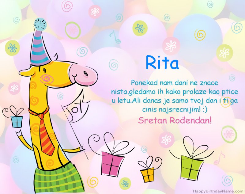 Dječje čestitke za Sretan rođendan Rita  