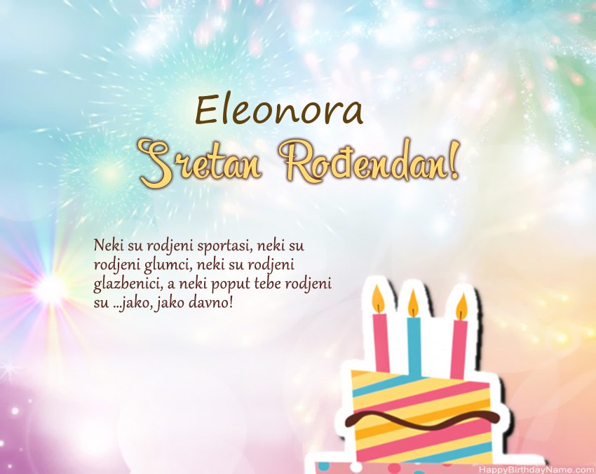 Sretan rođendan Eleonora   u stihu