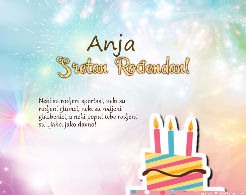 Sretan rođendan Anja   u stihu