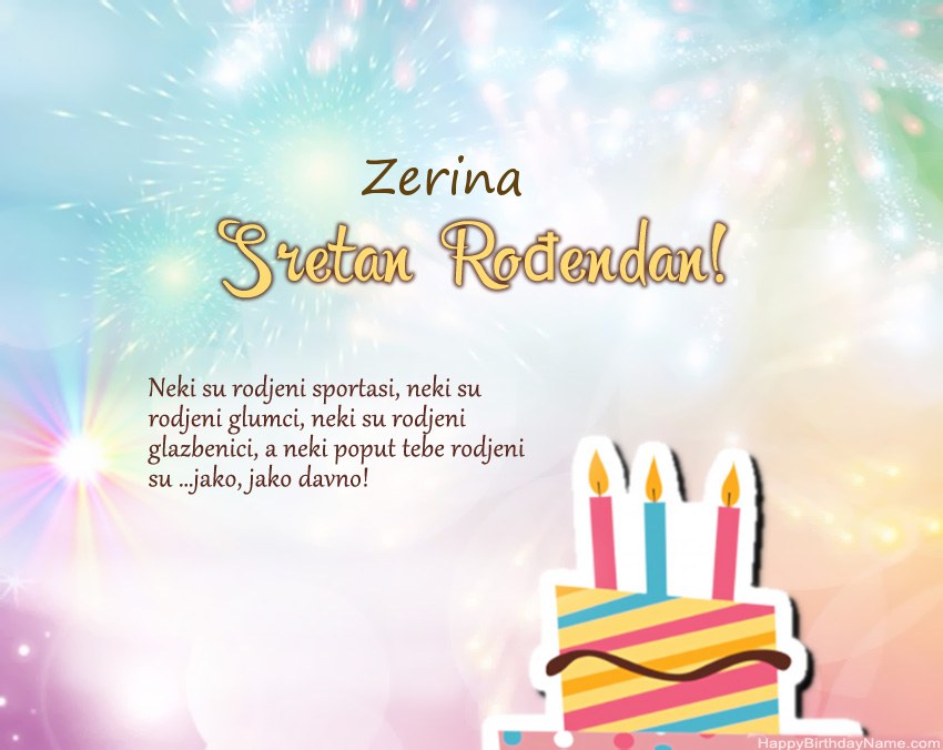 Sretan rođendan Zerina   u stihu