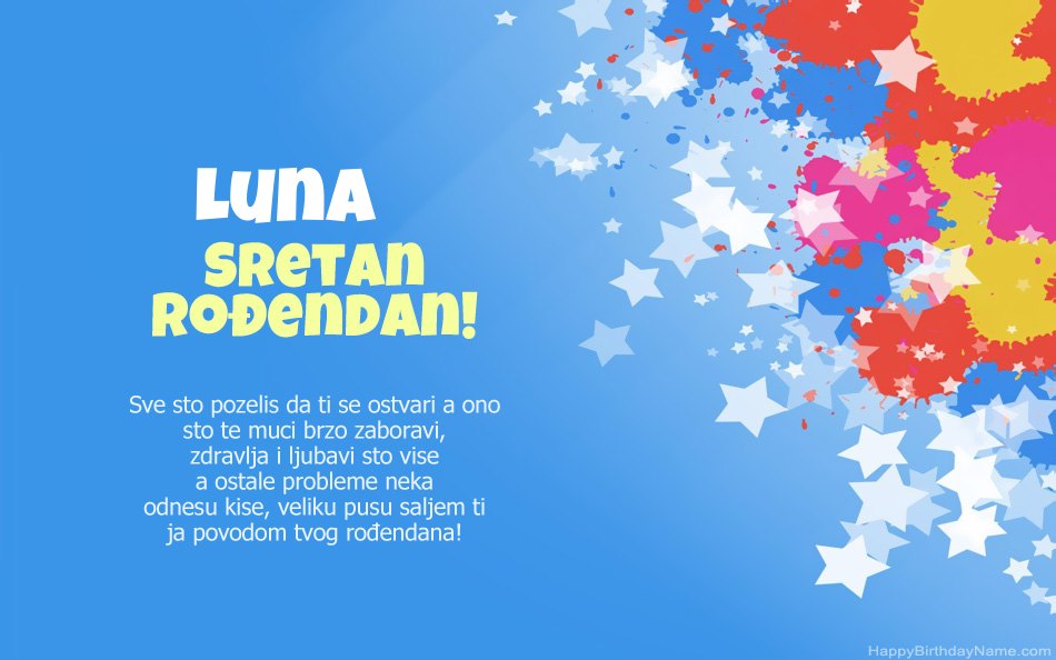 Čestitamo Rođendan Luna  