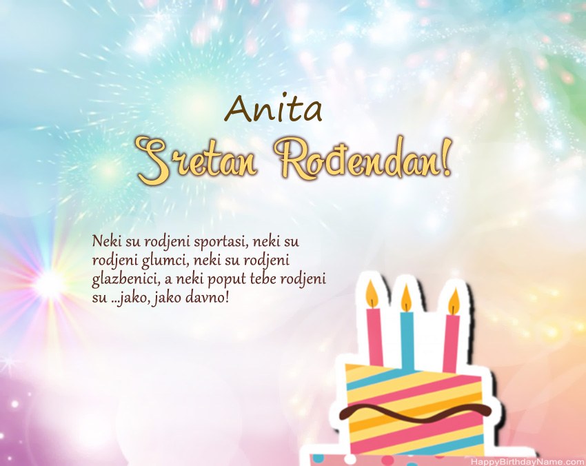 Sretan rođendan Anita   u stihu