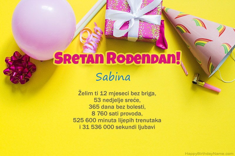 Sretan rođendan Sabina   u prozi