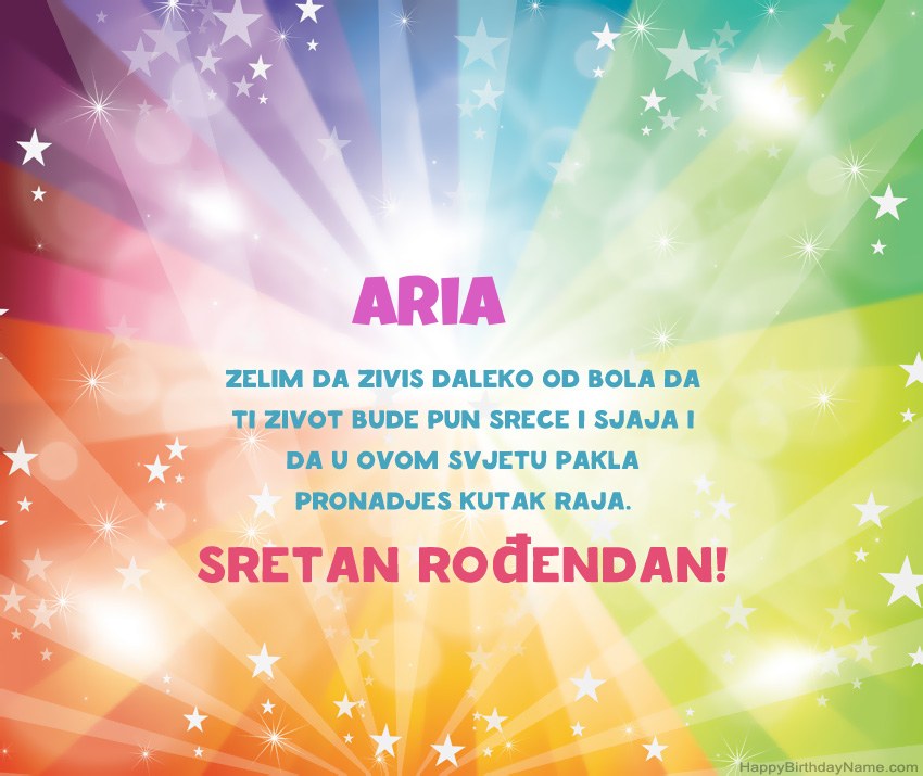 Lijepe čestitke za rođendan Aria  