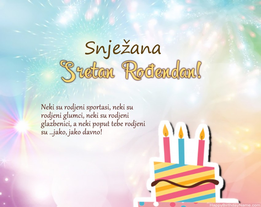 Sretan rođendan Snježana   u stihu