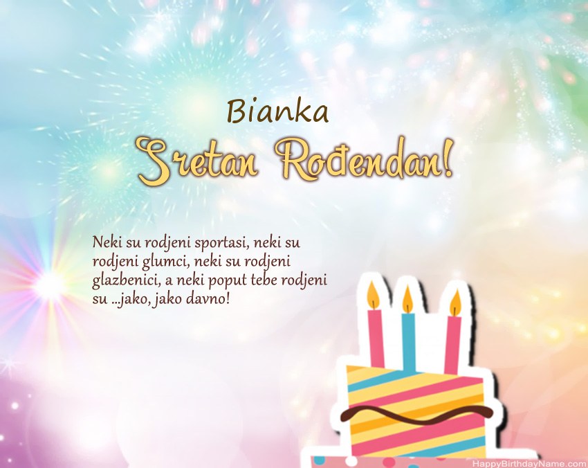 Sretan rođendan Bianka   u stihu