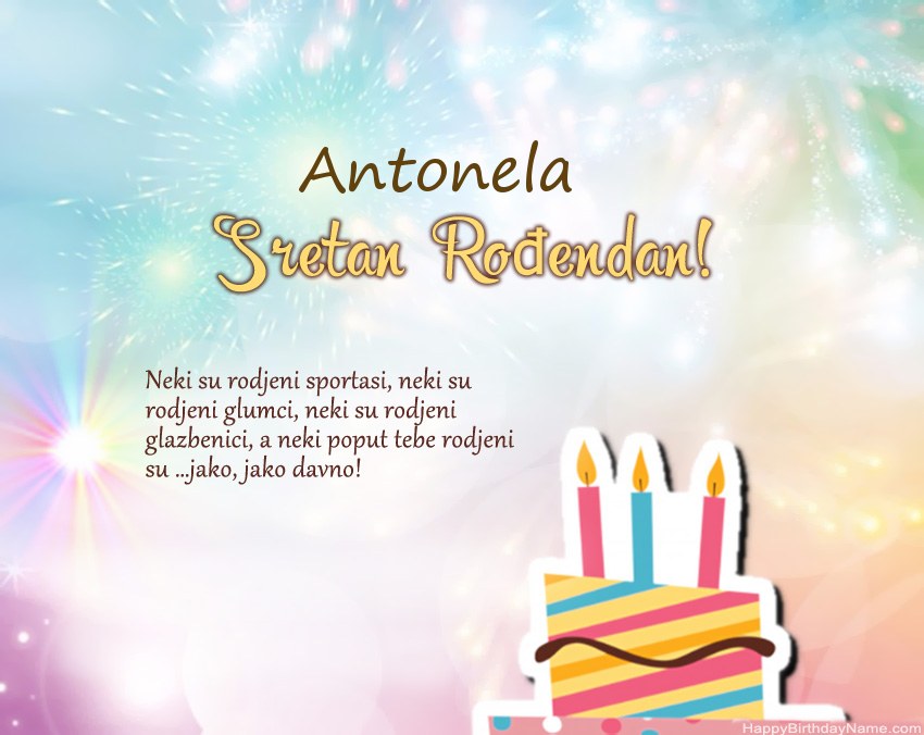 Sretan rođendan Antonela   u stihu