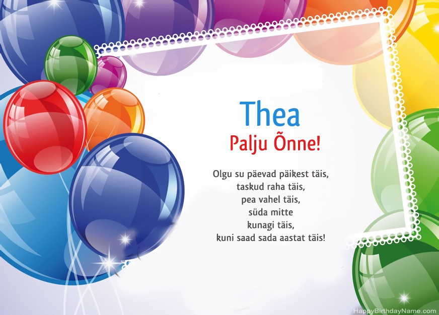 Palju õnne sünnipäeval Thea!