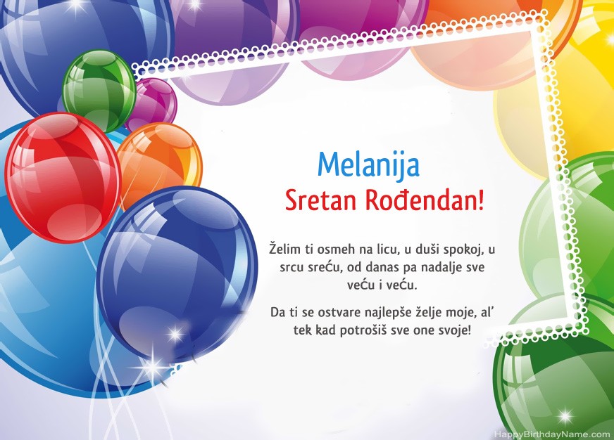 Sretan Rođendan Melanija ! Sretan Rođendan Melanija !