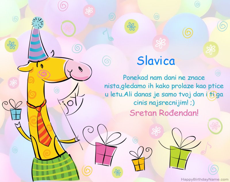 Dječje čestitke za Sretan rođendan Slavica  