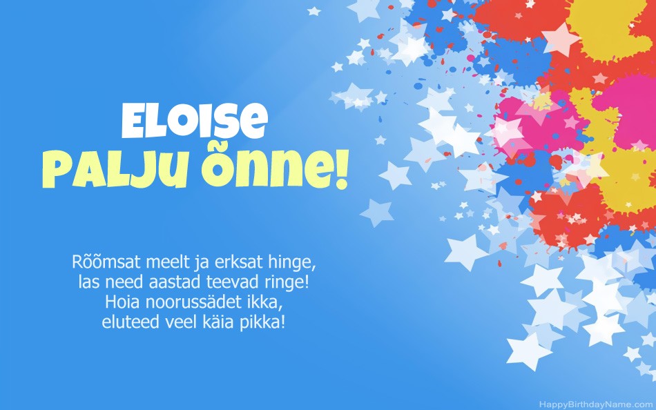 Õnnitleme Eloise Õnnitleme Eloise