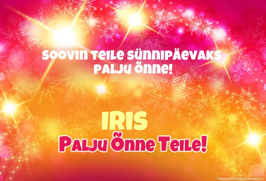 Õnnelikud õnnitlused Iris