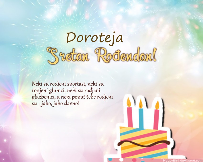 Sretan rođendan Doroteja   u stihu